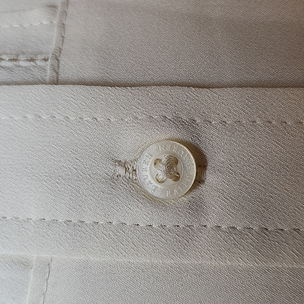 Lauren Ralp Lauren Black Label Shirtdress Elegant Winter Cream Midi Dress SZ 4 - Picture 8 of 16